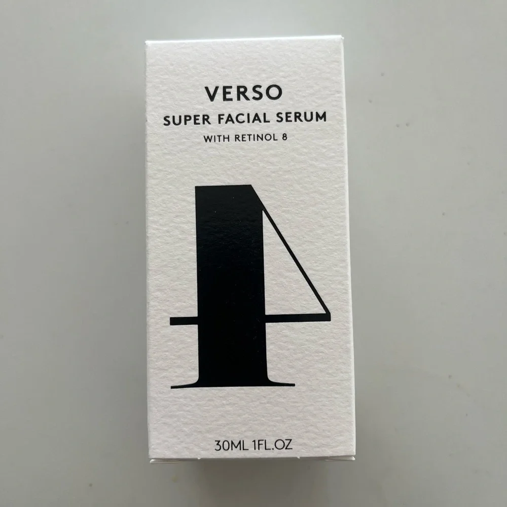 VERSO, super facial serum, with retinal eight, new with‎ tags, 1 ounce